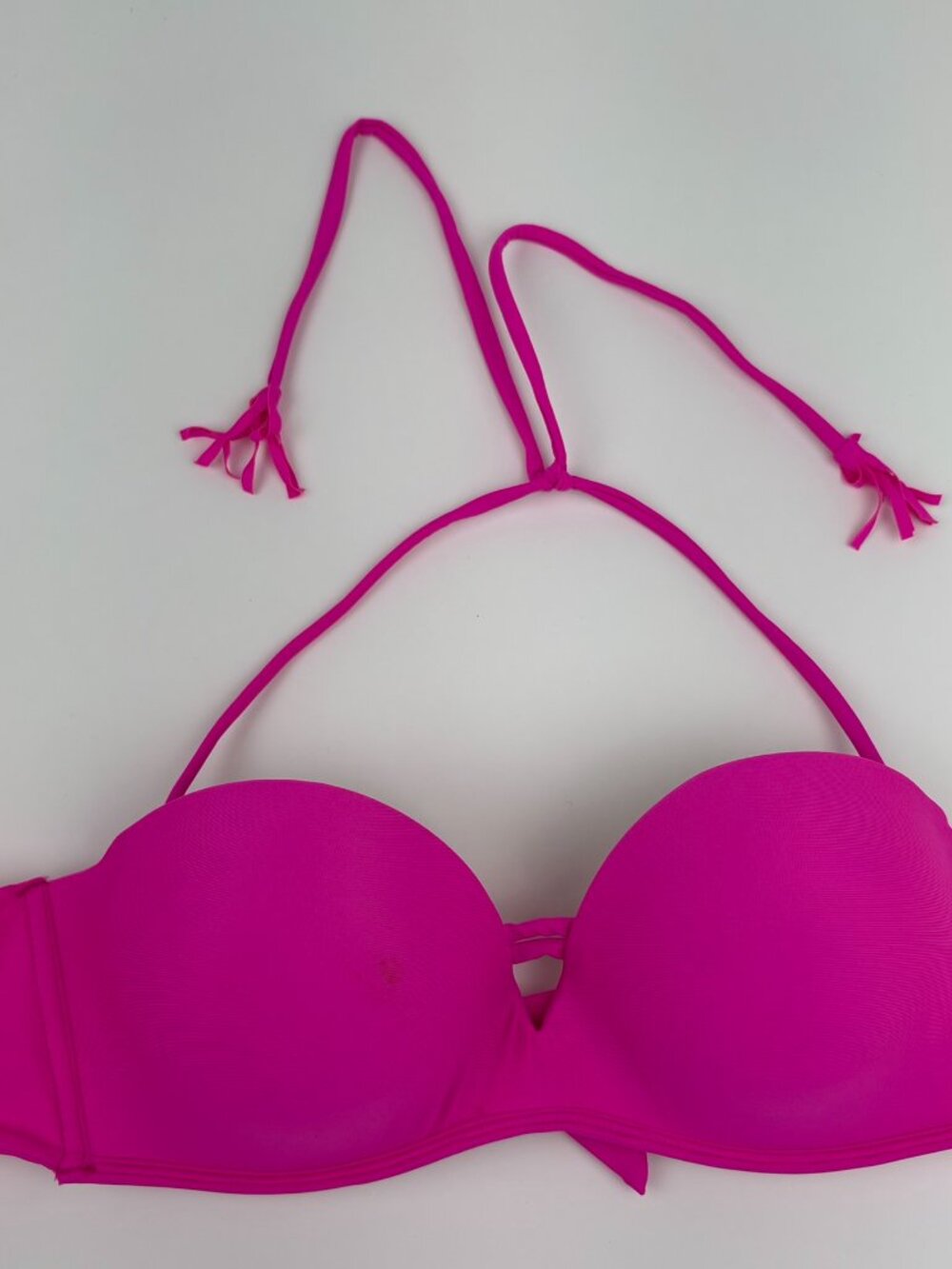 Raisins Hot Pink Push Up Bikini Swim Top Women’s Size Large L Halter Padded